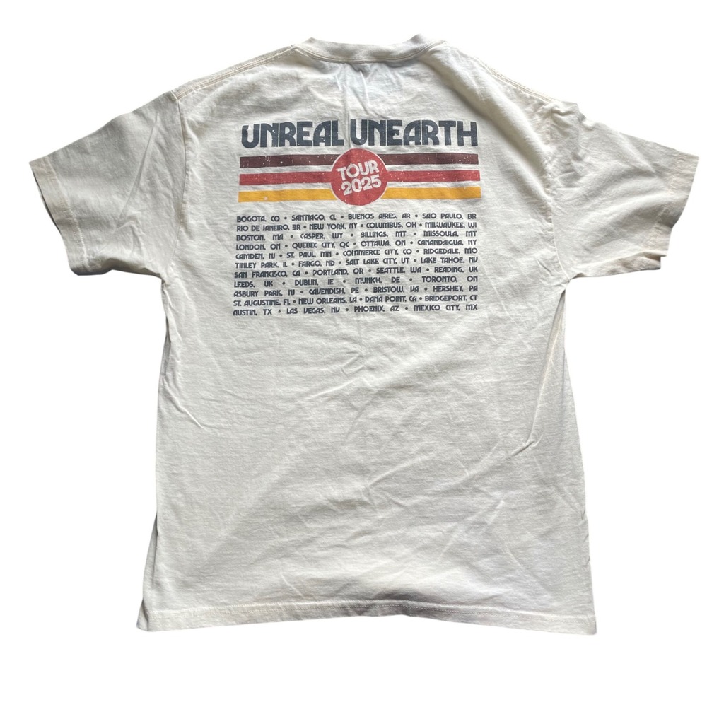 Unreal Unearth Tour 2025 Graphic T Shirt Beige Size Large